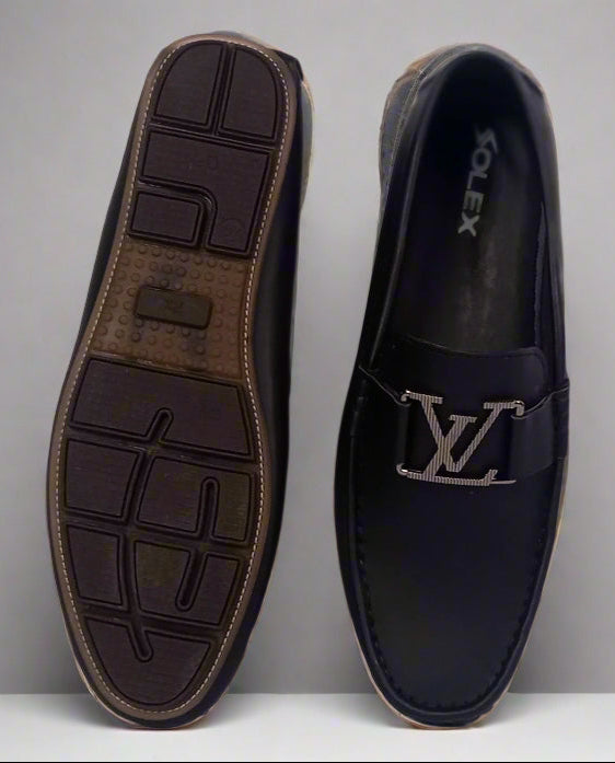 Black LV-Inspired Loafers
