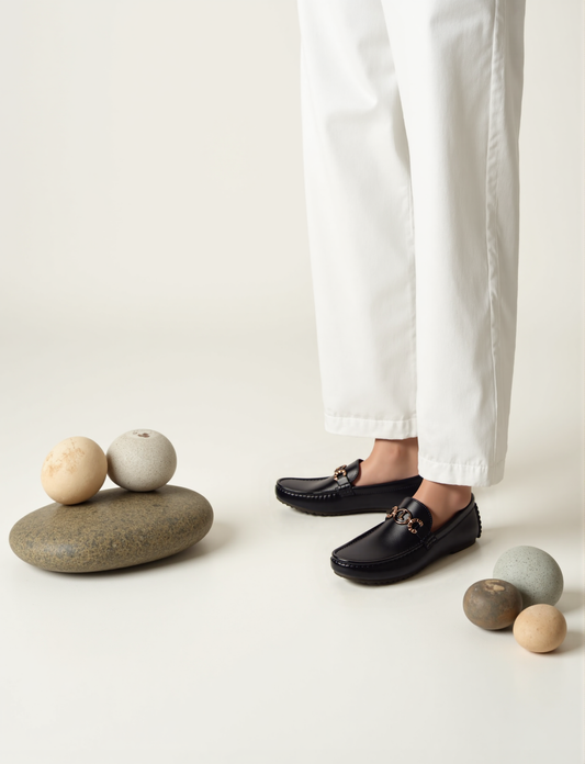 Luxury Black Chain Loafer