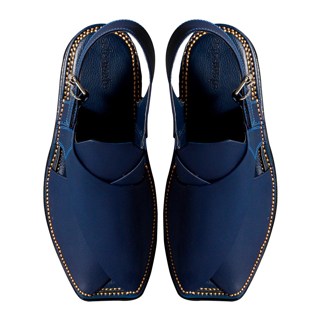 Navy Blue Peshawari Chappal