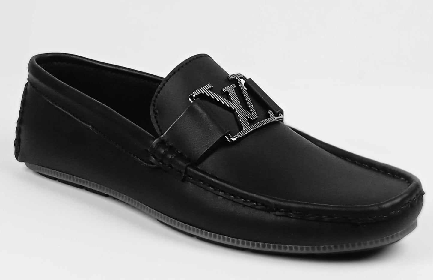 Black LV-Inspired Loafers