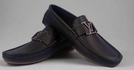 Black LV-Inspired Loafers