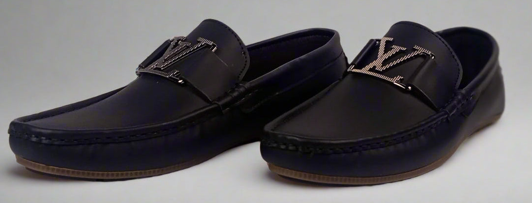 Black LV-Inspired Loafers