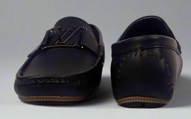 Black LV-Inspired Loafers