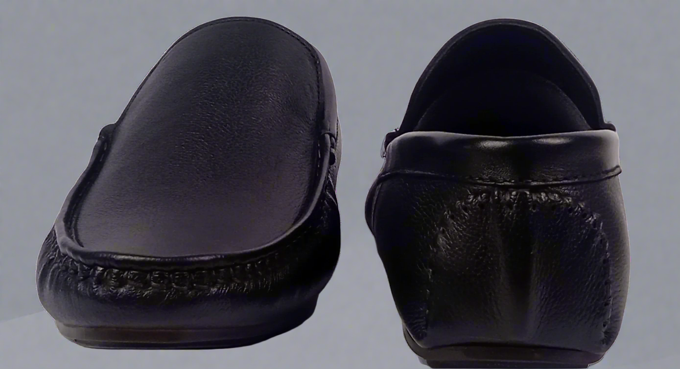 Classic Black Leather Loafer – Sleek, Durable, Desi Ready