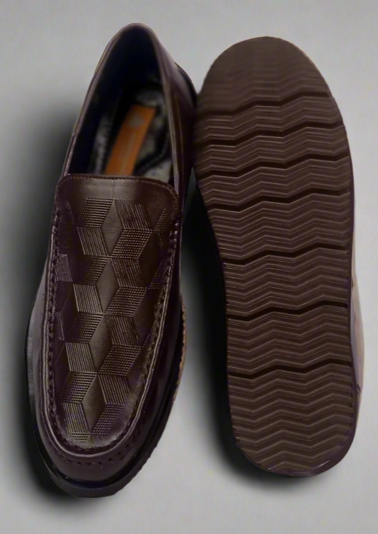 Classic Brown Textured Loafer