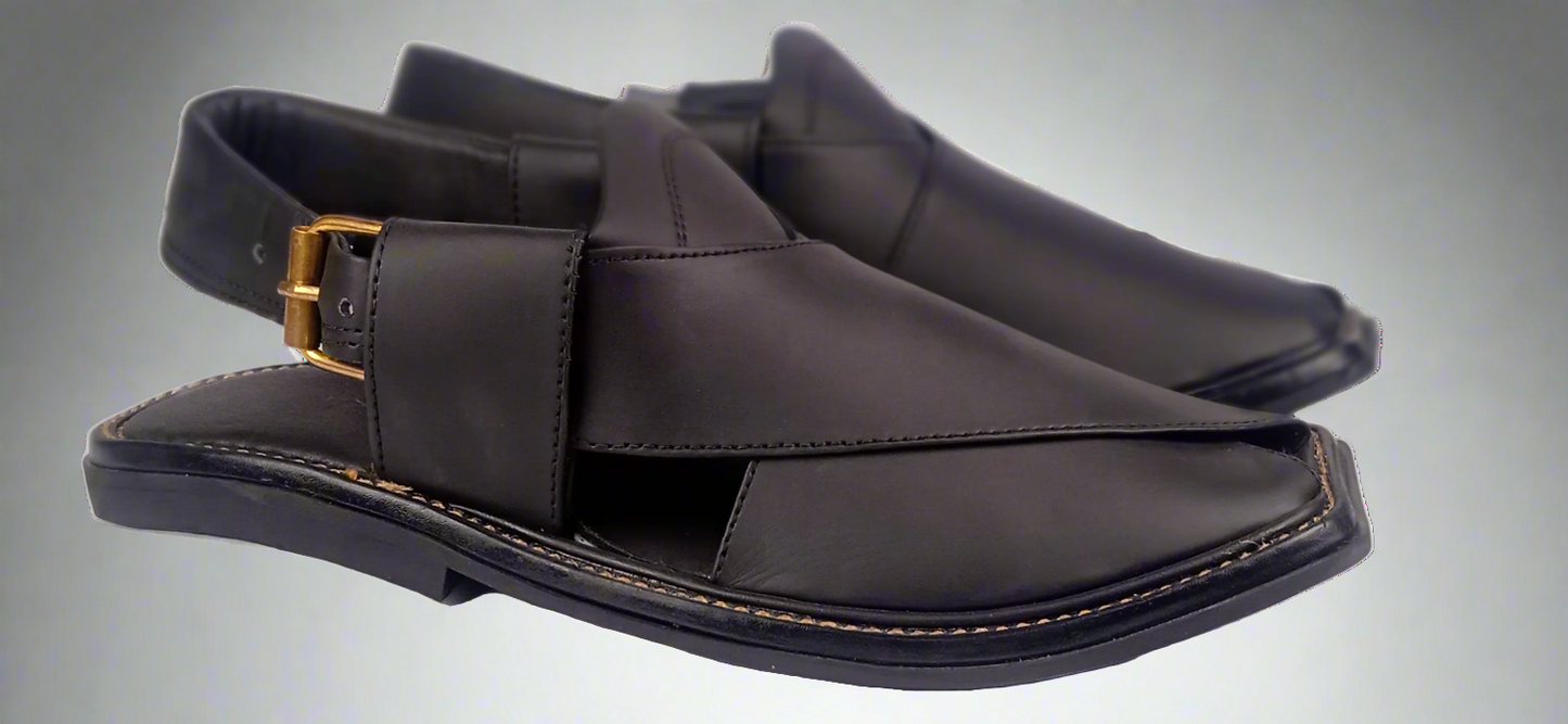 Premium Black Peshawari Chappal